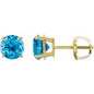 14K Yellow 7 mm Natural Swiss Blue Topaz Earrings Ethereal Legacy Boutiques