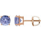 14K Rose 7 mm Natural Tanzanite Earrings Ethereal Legacy Boutiques