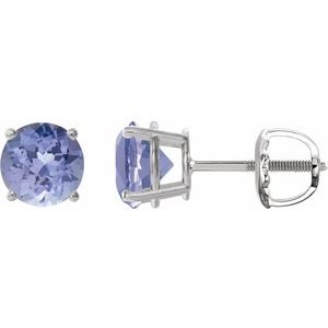 Platinum 7 mm Natural Tanzanite Earrings Ethereal Legacy Boutiques