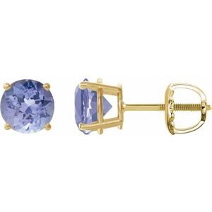 14K Yellow 7 mm Natural Tanzanite Earrings Ethereal Legacy Boutiques