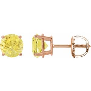 14K Rose 8 mm Lab-Grown Yellow Sapphire Earrings Ethereal Legacy Boutiques