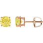 14K Rose 8 mm Lab-Grown Yellow Sapphire Earrings Ethereal Legacy Boutiques