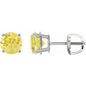 Sterling Silver 7 mm Lab-Grown Yellow Sapphire Earrings Ethereal Legacy Boutiques