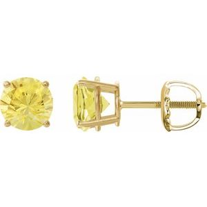 14K Yellow 7 mm Lab-Grown Yellow Sapphire Earrings Ethereal Legacy Boutiques