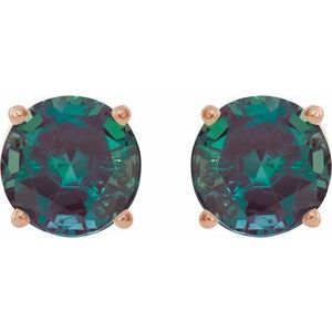 14K Rose 8 mm Lab-Grown Alexandrite Earrings Ethereal Legacy Boutiques