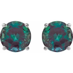 Platinum 7 mm Lab-Grown Alexandrite Earrings Ethereal Legacy Boutiques
