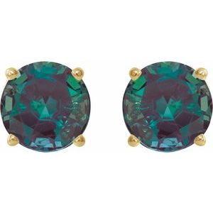 14K Yellow 7 mm Lab-Grown Alexandrite Earrings Ethereal Legacy Boutiques