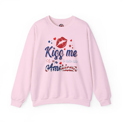 Kiss Me I Am An American Crewneck Sweatshirt The Devil's Pickle