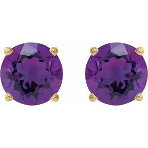14K Yellow 6 mm Natural Amethyst Earrings Ethereal Legacy Boutiques