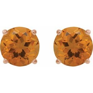 14K Rose 6 mm Natural Citrine Earrings Ethereal Legacy Boutiques