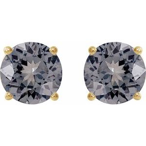 14K Yellow 6 mm Natural Gray Spinel Earrings Ethereal Legacy Boutiques