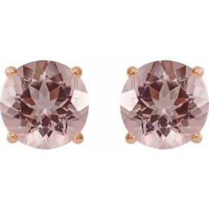 14K Rose 7 mm Natural Pink Morganite Earrings Ethereal Legacy Boutiques