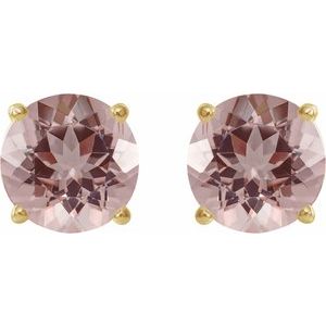 14K Yellow 7 mm Natural Pink Morganite Earrings Ethereal Legacy Boutiques