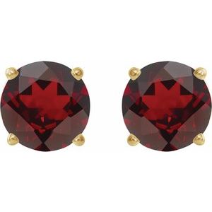 14K Yellow 8 mm Natural Mozambique Garnet Earrings Ethereal Legacy Boutiques