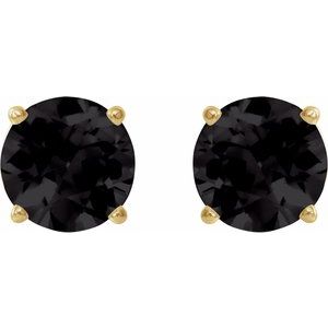 14K Yellow 7 mm Natural Black Onyx Earrings Ethereal Legacy Boutiques