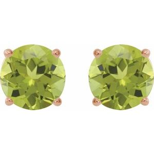 14K Rose 8 mm Natural Peridot Earrings Ethereal Legacy Boutiques