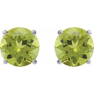 Sterling Silver 8 mm Natural Peridot Earrings Ethereal Legacy Boutiques