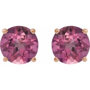14K Rose 6 mm Natural Pink Tourmaline Earrings Ethereal Legacy Boutiques