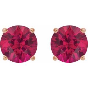 14K Rose 5 mm Natural Ruby Earrings Ethereal Legacy Boutiques