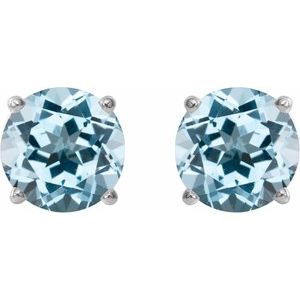 Platinum 6 mm Natural Sky Blue Topaz Earrings Ethereal Legacy Boutiques
