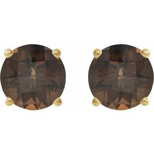 14K Yellow 7 mm Natural Smoky Quartz Earrings Ethereal Legacy Boutiques