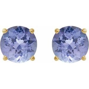 14K Yellow 7 mm Natural Tanzanite Earrings Ethereal Legacy Boutiques