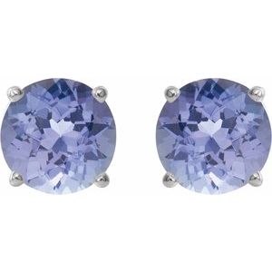Sterling Silver 7 mm Natural Tanzanite Earrings Ethereal Legacy Boutiques