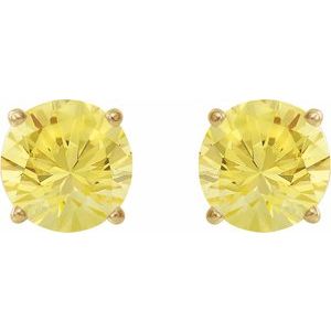 14K Yellow 8 mm Lab-Grown Yellow Sapphire Earrings Ethereal Legacy Boutiques