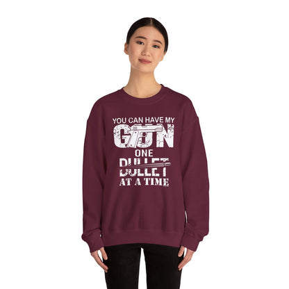 You Can Have My Gun One Bullet At A Time Crewneck Sweatshirt The Devil's Pickle
