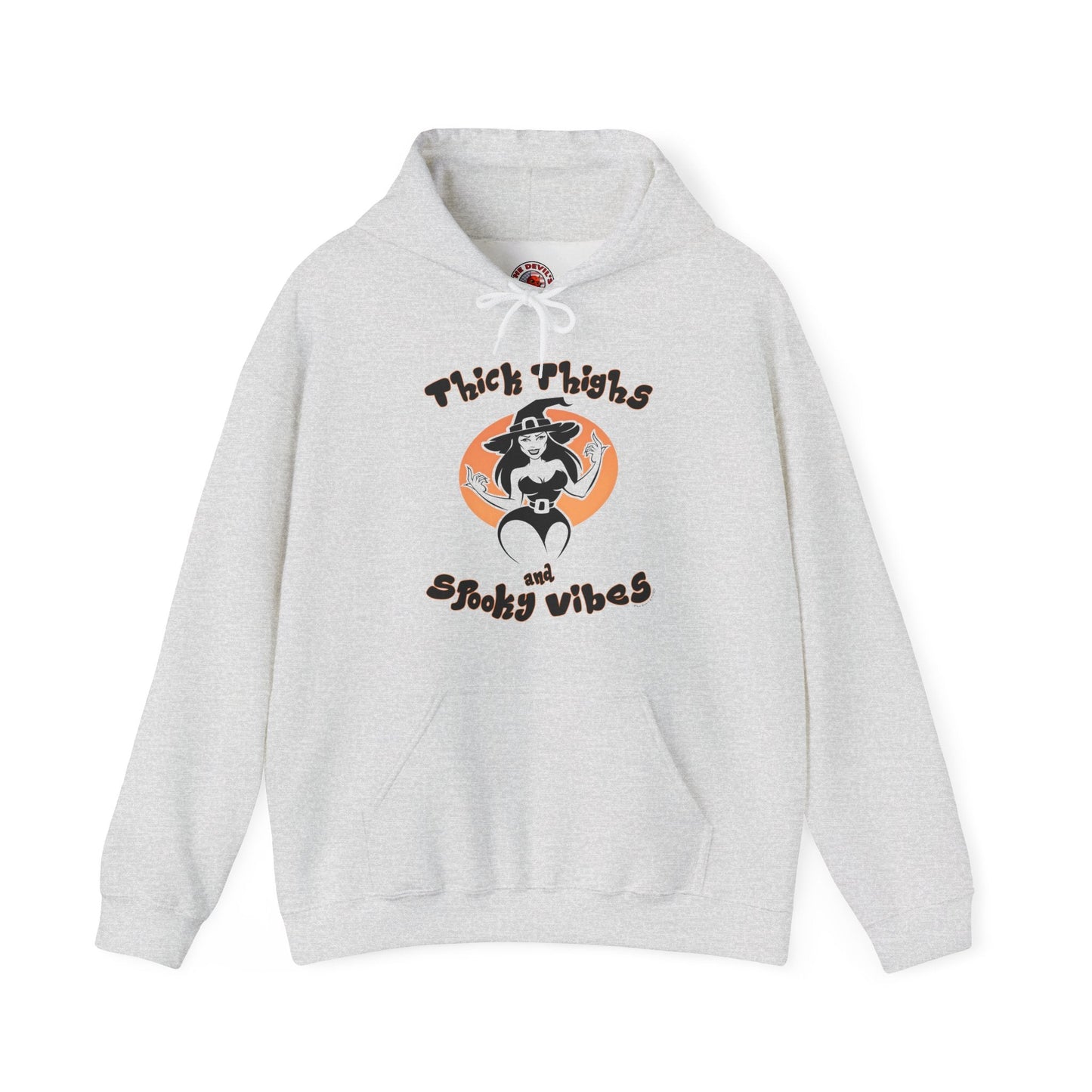 Thick Thighs and Spooky Vibes Hooded Sweatshirt The Devil's Pickle