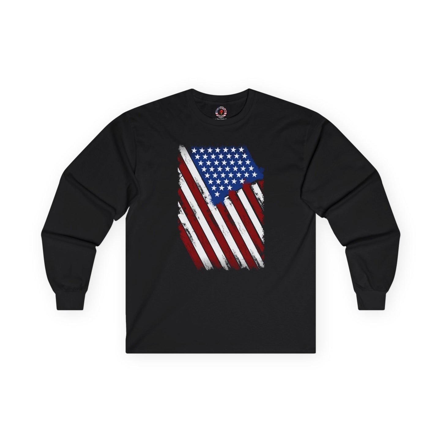 Distressed American Flag Long Sleeve Tee The Devil's Pickle