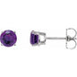 14K White 5 mm Natural Amethyst Earrings Ethereal Legacy Boutiques