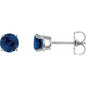 14K White 5 mm Natural Blue Sapphire Earrings Ethereal Legacy Boutiques