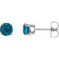 14K White 5 mm Natural London Blue Topaz Earrings Ethereal Legacy Boutiques