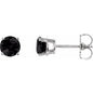 14K White 5 mm Natural Black Onyx Earrings