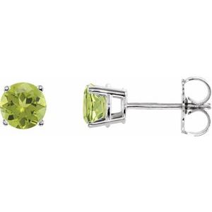 14K White 5 mm Natural Peridot Earrings Ethereal Legacy Boutiques