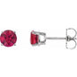 14K White 5 mm Natural Ruby Earrings Ethereal Legacy Boutiques
