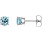 14K White 5 mm Natural Sky Blue Topaz Earrings Ethereal Legacy Boutiques