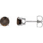 14K White 5 mm Natural Smoky Quartz Earrings Ethereal Legacy Boutiques