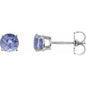 14K White 5 mm Natural Tanzanite Earrings Ethereal Legacy Boutiques