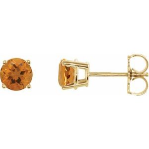 14K Yellow 5 mm Natural Citrine Earrings Ethereal Legacy Boutiques