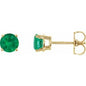 14K Yellow 5 mm Natural Emerald Earrings Ethereal Legacy Boutiques