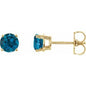 14K Yellow 5 mm Natural London Blue Topaz Earrings Ethereal Legacy Boutiques