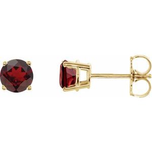 14K Yellow 5 mm Natural Mozambique Garnet Earrings Ethereal Legacy Boutiques