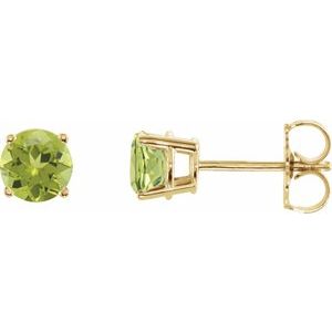 14K Yellow 5 mm Natural Peridot Earrings Ethereal Legacy Boutiques