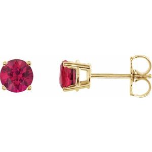 14K Yellow 5 mm Natural Ruby Earrings Ethereal Legacy Boutiques