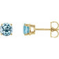 14K Yellow 5 mm Natural Sky Blue Topaz Earrings Ethereal Legacy Boutiques