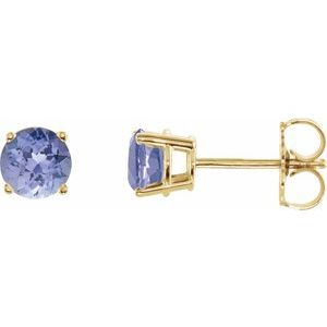 14K Yellow 5 mm Natural Tanzanite Earrings Ethereal Legacy Boutiques