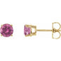 14K Yellow 5 mm Natural Pink Sapphire Earrings Ethereal Legacy Boutiques