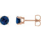 14K Rose 5 mm Natural Blue Sapphire Earrings Ethereal Legacy Boutiques